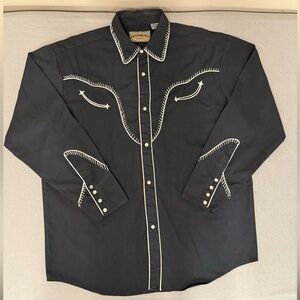 Vintage Cowboy Heritage By Gordon James Long Sleeve Pearl Snap Long Sleeve
